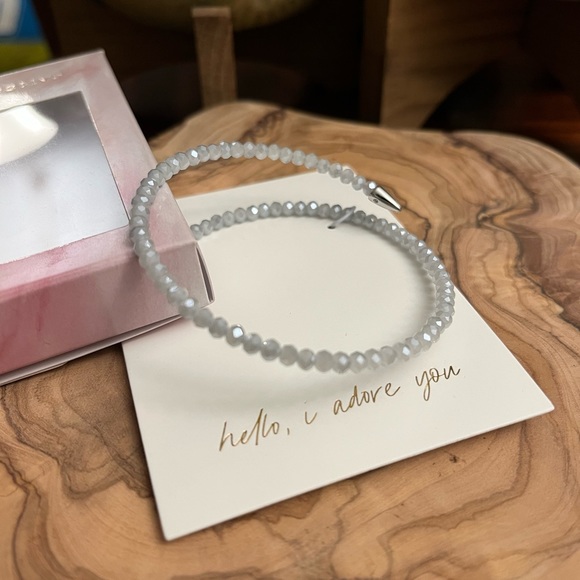 🆕 KEEP Collective By Stella & Dot Rebel coil bracelet in silver/pearl, new! - Picture 10 of 16